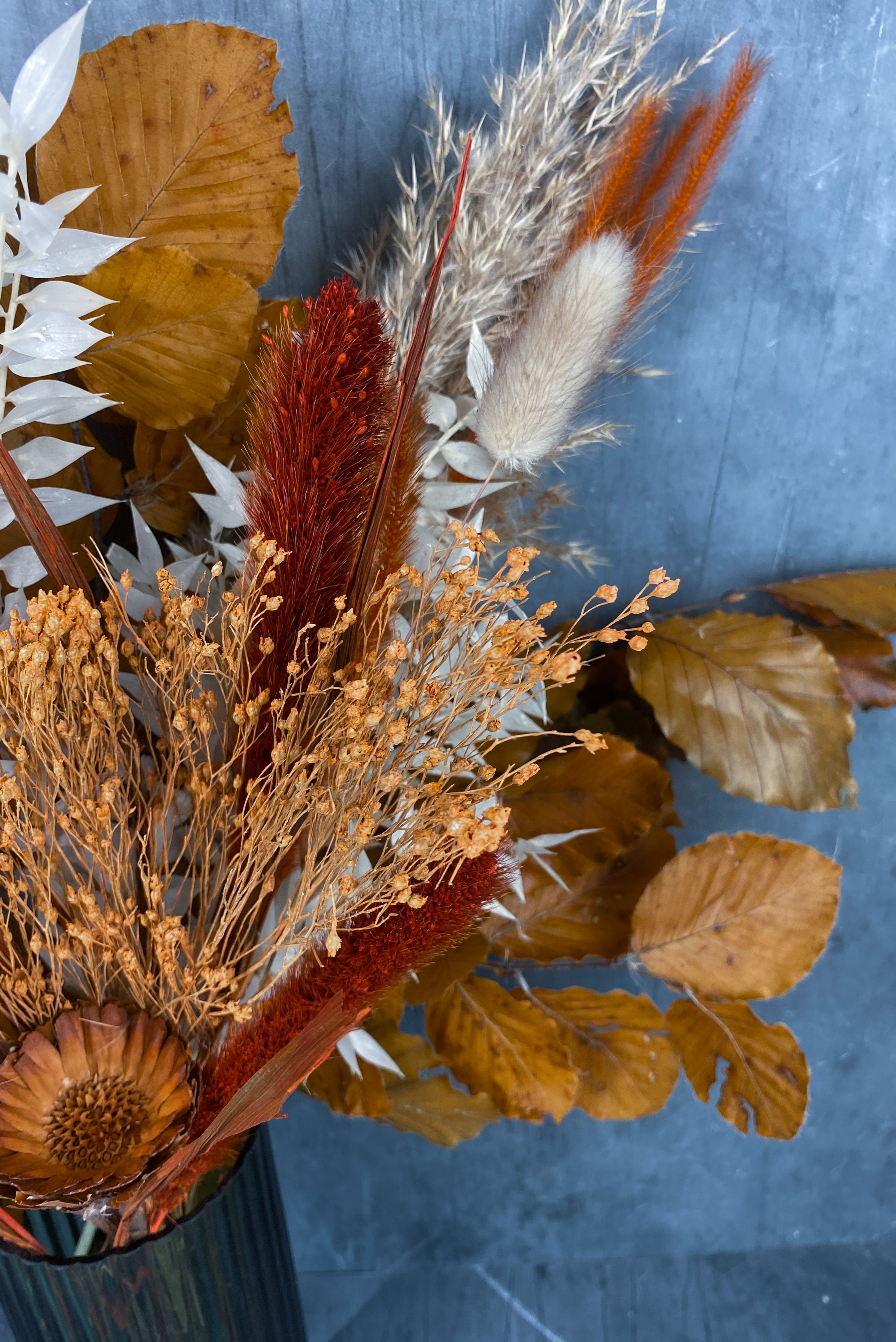 Viola dried flower bouquet