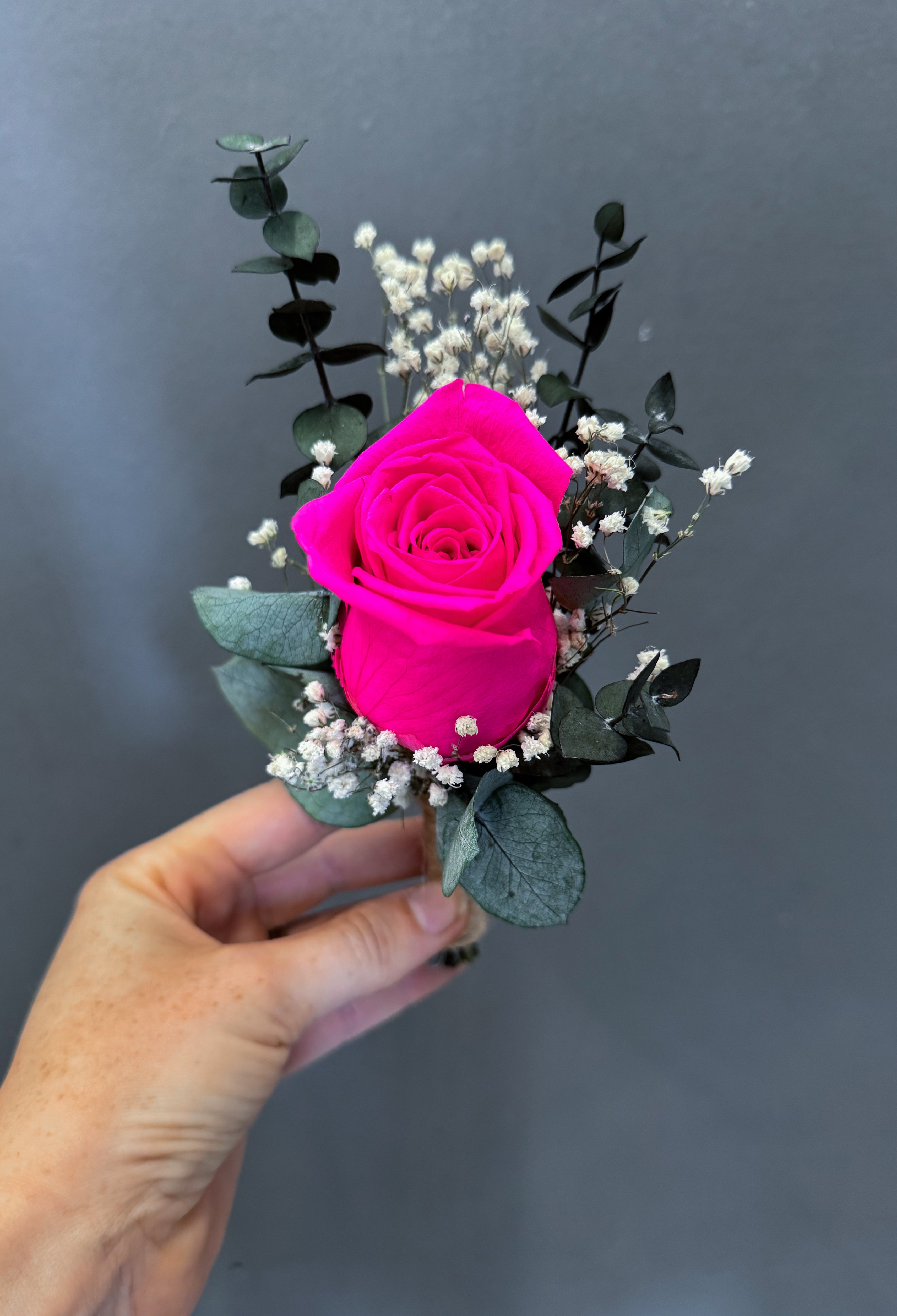 Elena dried flower buttonhole